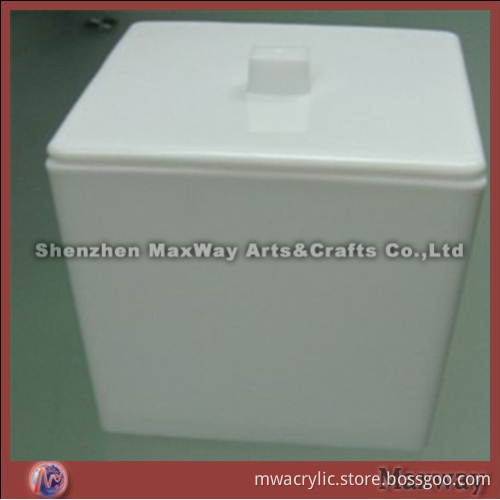 White square polished plexiglass ice bucket